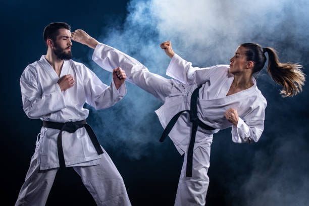 karate and taekwondo training